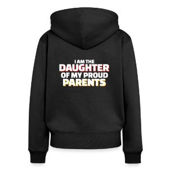 Family Daughter Parents - Women's Premium Organic Zip Hoodie - black - Back - Julia (174cm)