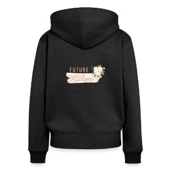 Customizable Future Madame - Women's Premium Organic Zip Hoodie - black - Back - Julia (174cm)