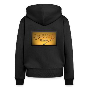 BS meter in E# minor - Women's Premium Organic Zip Hoodie - black - Back - Julia (174cm)