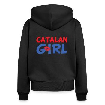 Catalan Girl - Women's Premium Organic Zip Hoodie - black - Back - Julia (174cm)