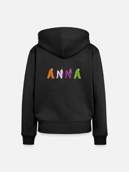 Anna - Frauen Premium Bio Zip Hoodie - Schwarz