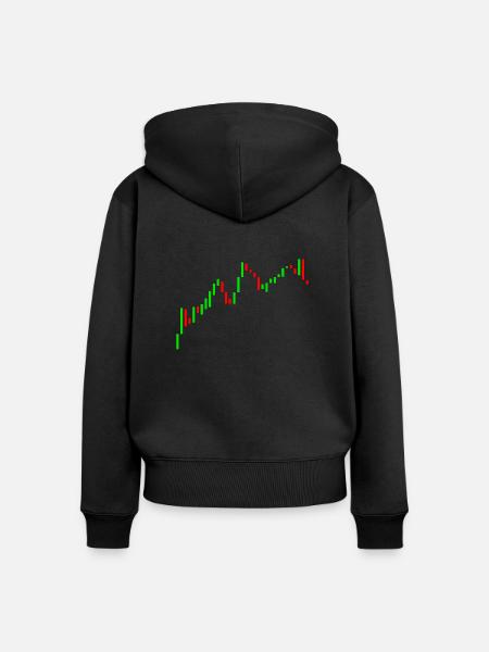 Forex Trader Kerzen - Frauen Premium Bio Zip Hoodie - Schwarz