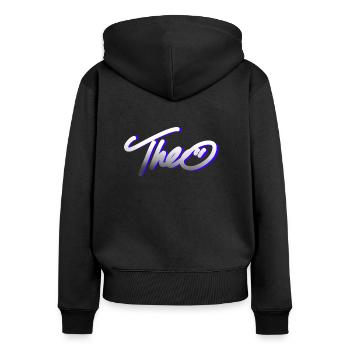 theo graffiti font - Women's Premium Organic Zip Hoodie - black - Back - Julia (174cm)