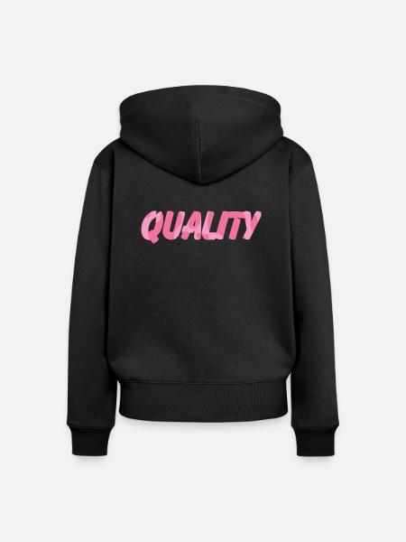 Qualität rosa - Frauen Premium Bio Zip Hoodie - Schwarz