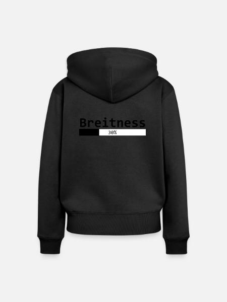 Breitness 30 - Frauen Premium Bio Zip Hoodie - Schwarz