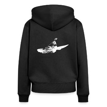 kayak kayak canoë - Sweat à capuche zippé Premium bio Femme - noir - Dos - Julia (174cm)