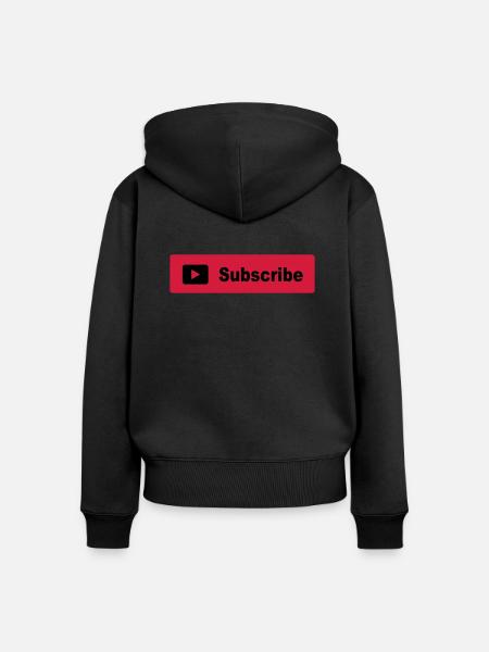 Subscribe Button - Women's Premium Organic Zip Hoodie - black