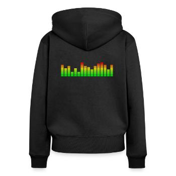 Égaliseur et visualiseur de musique - Sweat à capuche zippé Premium bio Femme - noir - Dos - Julia (174cm)
