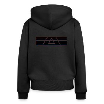 Triangle Geometrie Hipster - Frauen Premium Bio Zip Hoodie - Schwarz - Hinten - Julia (174cm)