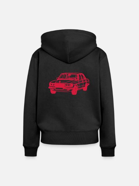 W123 - Frauen Premium Bio Zip Hoodie - Schwarz