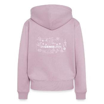 Engineer Genie Gift Gift Idea Diploma - Women's Premium Organic Zip Hoodie - dusky pink - Back - Julia (174cm)