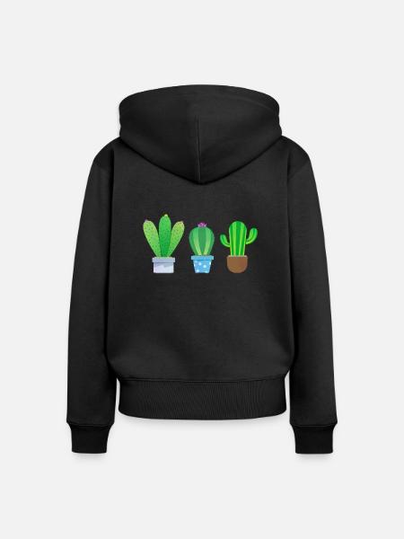 Kaktus! - Frauen Premium Bio Zip Hoodie - Schwarz