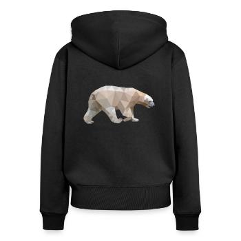 Ours polaire polygone - Sweat à capuche zippé Premium bio Femme - noir - Dos - Julia (174cm)