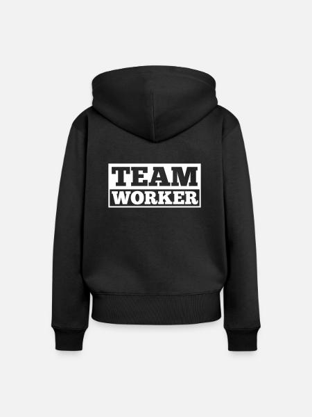 Teamworker - Frauen Premium Bio Zip Hoodie - Schwarz