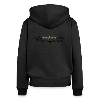 Pferd Pferde Stall Reiten Führungskraft T-Shirt - Frauen Premium Bio Zip Hoodie - Schwarz - Hinten - Julia (174cm)