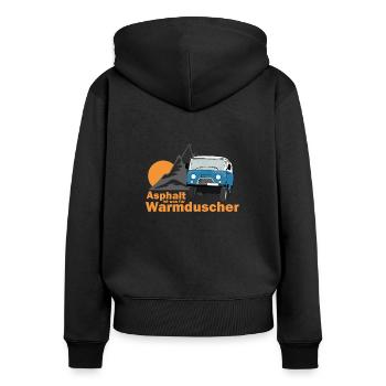 UAZ - L’asphalte est quelque chose pour les doucheurs chauds - Sweat à capuche zippé Premium bio Femme - noir - Dos - Julia (174cm)