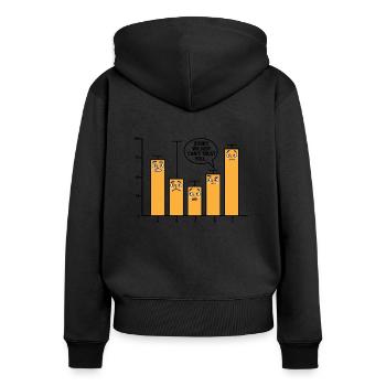 Désolé, nous pouvons juste faire confiance à vous Les Maths - Sweat à capuche zippé Premium bio Femme - noir - Dos - Julia (174cm)