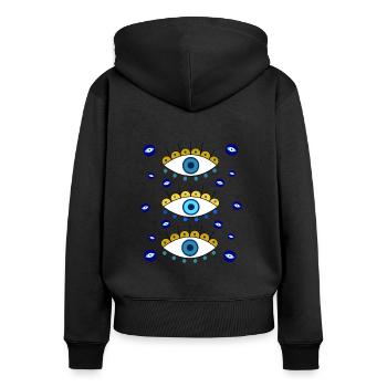 Magic Eyes - Women's Premium Organic Zip Hoodie - black - Back - Julia (174cm)