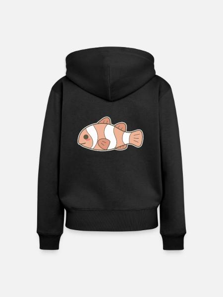 Clownfisch - Frauen Premium Bio Zip Hoodie - Schwarz
