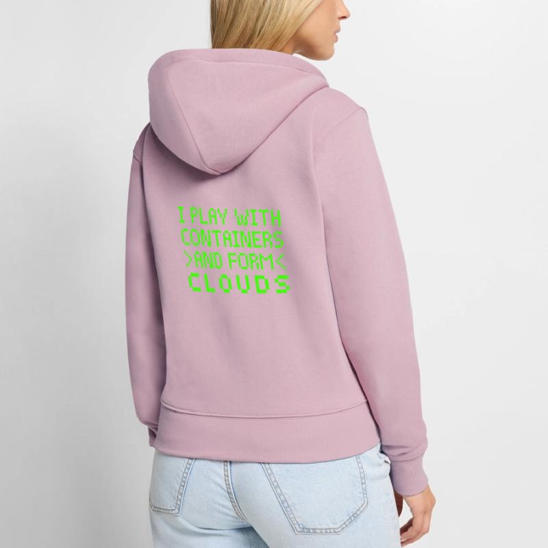 Cloud Computing Informatik Tech Frauen Premium Bio Zip Hoodie