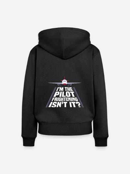 Ich Bin Pilot - Flugkaptiän Passagierflugzeug - Frauen Premium Bio Zip Hoodie - Schwarz