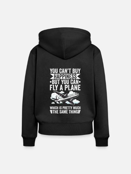Berufspilot Flugschein Fluglizenz Pilot - Frauen Premium Bio Zip Hoodie - Schwarz