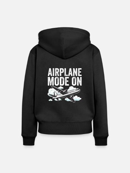 Retro-Flugzeugflugzeug Pilot Berufspiloten - Frauen Premium Bio Zip Hoodie - Schwarz