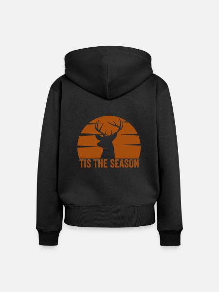 HIrschgeweih Hirschjagd Jagd Jagdsaison - Frauen Premium Bio Zip Hoodie - Schwarz
