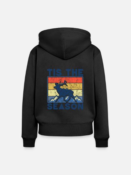 HIrschgeweih Hirschjagd Jagd Jagdsaison - Frauen Premium Bio Zip Hoodie - Schwarz