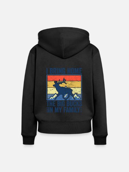 HIrschgeweih Hirschjagd Jagd Jagdsaison - Frauen Premium Bio Zip Hoodie - Schwarz