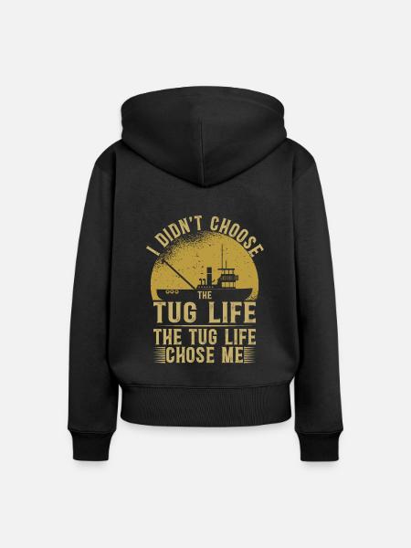 Schlepper Schleppboot Tug Life - Frauen Premium Bio Zip Hoodie - Schwarz