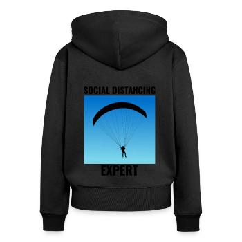 Fallschirmspringen Extremsport Fallschirmspringen - Frauen Premium Bio Zip Hoodie - Schwarz - Hinten - Julia (174cm)
