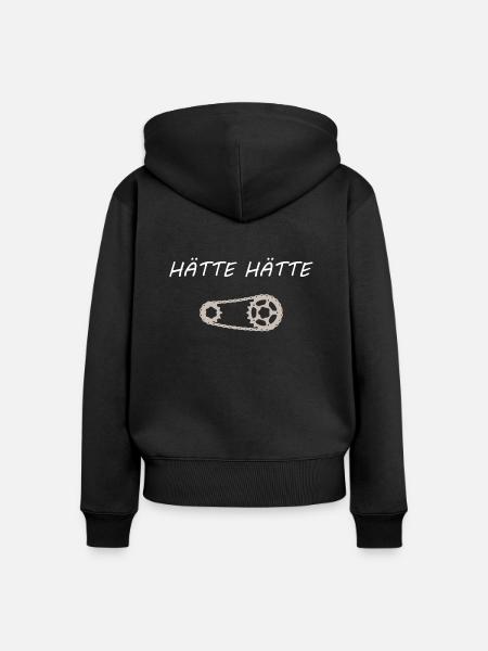 Hätte Hätte fahrradkette - Frauen Premium Bio Zip Hoodie - Schwarz