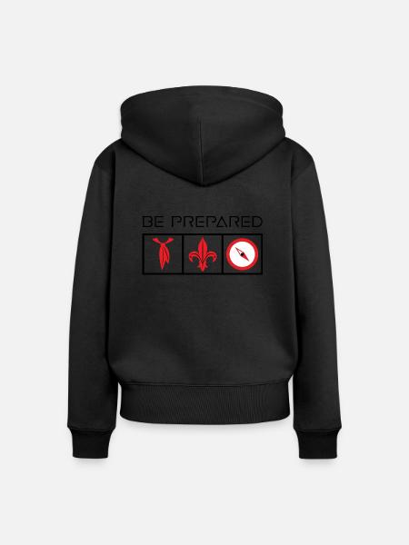 Pfadfinder: be prepared - Frauen Premium Bio Zip Hoodie - Schwarz