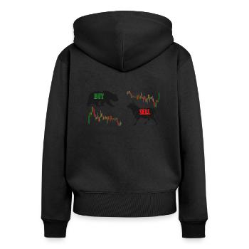 Bourse - Sweat à capuche zippé Premium bio Femme - noir - Dos - Julia (174cm)