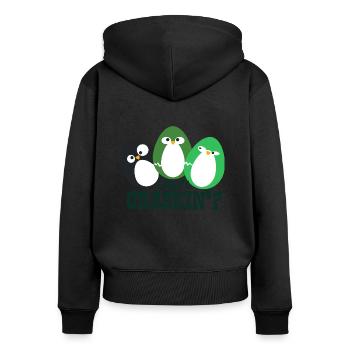 Penguin eggs! - Women's Premium Organic Zip Hoodie - black - Back - Julia (174cm)