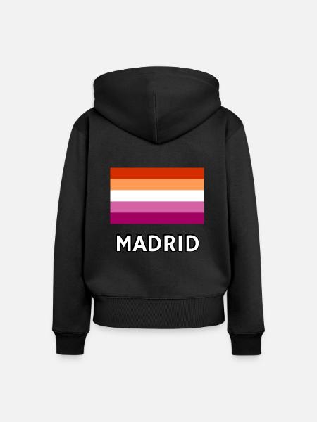 Lesbian Pride Flagge Madrid - Frauen Premium Bio Zip Hoodie - Schwarz