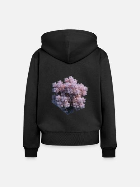 Weiße Fraktale - Frauen Premium Bio Zip Hoodie - Schwarz