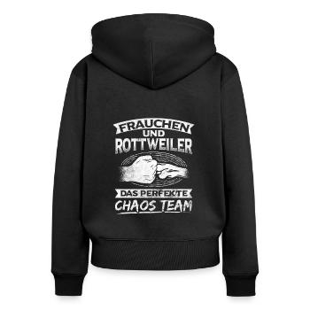 Rottweiler Hund Rottweiler Besitzer - Frauen Premium Bio Zip Hoodie - Schwarz - Hinten - Julia (174cm)
