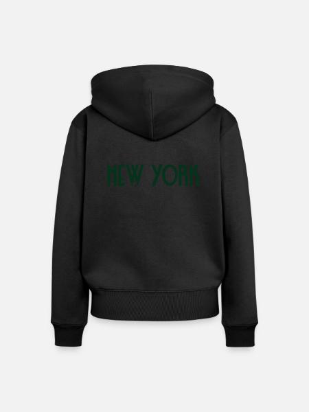 New York - Frauen Premium Bio Zip Hoodie - Schwarz