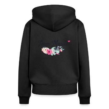team mariée - Sweat à capuche zippé Premium bio Femme - noir - Dos - Julia (174cm)