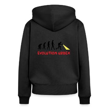 Evolution Urbex - Women's Premium Organic Zip Hoodie - black - Back - Julia (174cm)
