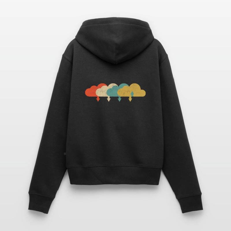 Vintage DevOps Engineer Cloud Computing Sweat à capuche zippé Premium bio Femme
