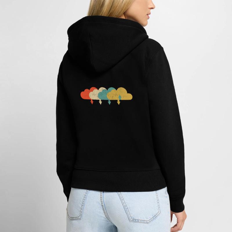 Vintage DevOps Engineer Cloud Computing Sweat à capuche zippé Premium bio Femme