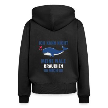 Killerwal Meerestier Geschenk Lustiges Wal - Frauen Premium Bio Zip Hoodie - Schwarz - Hinten - Julia (174cm)