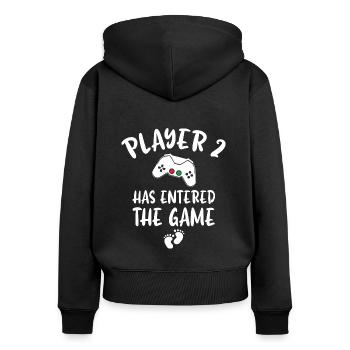 Player 2 Has Entered The Game - Frauen Premium Bio Zip Hoodie - Schwarz - Hinten - Julia (174cm)