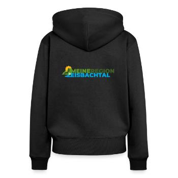 Meine Region Eisenbachtal - Frauen Premium Bio Zip Hoodie - Schwarz - Hinten - Julia (174cm)