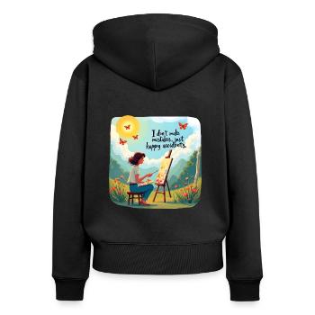 Oil Painting In Nature For Painters And Artists - Women's Premium Organic Zip Hoodie - black - Back - Julia (174cm)