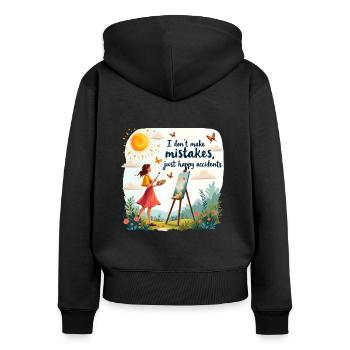 Oil Painting In Nature For Painters And Artists - Women's Premium Organic Zip Hoodie - black - Back - Julia (174cm)