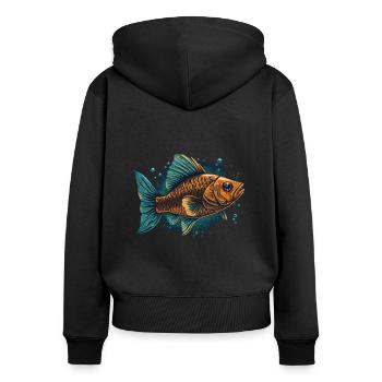 Water Fish - Women's Premium Organic Zip Hoodie - black - Back - Julia (174cm)